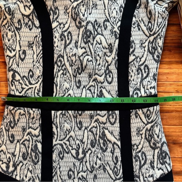 Parker Blanche Sheath Dress – Black & White Ponte Knit Jacquard – Size L - Picture 12 of 16